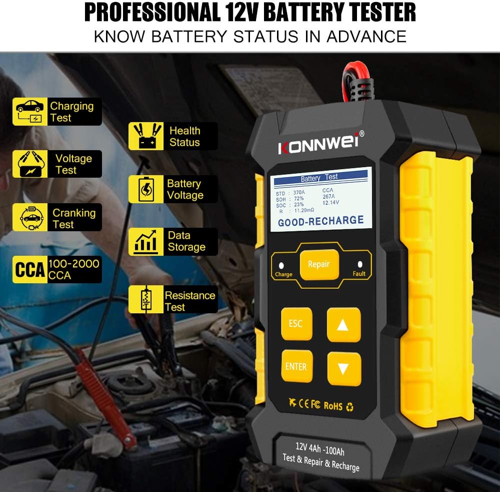 Konnwei KW510 Battery Tester, Charger and Repairer