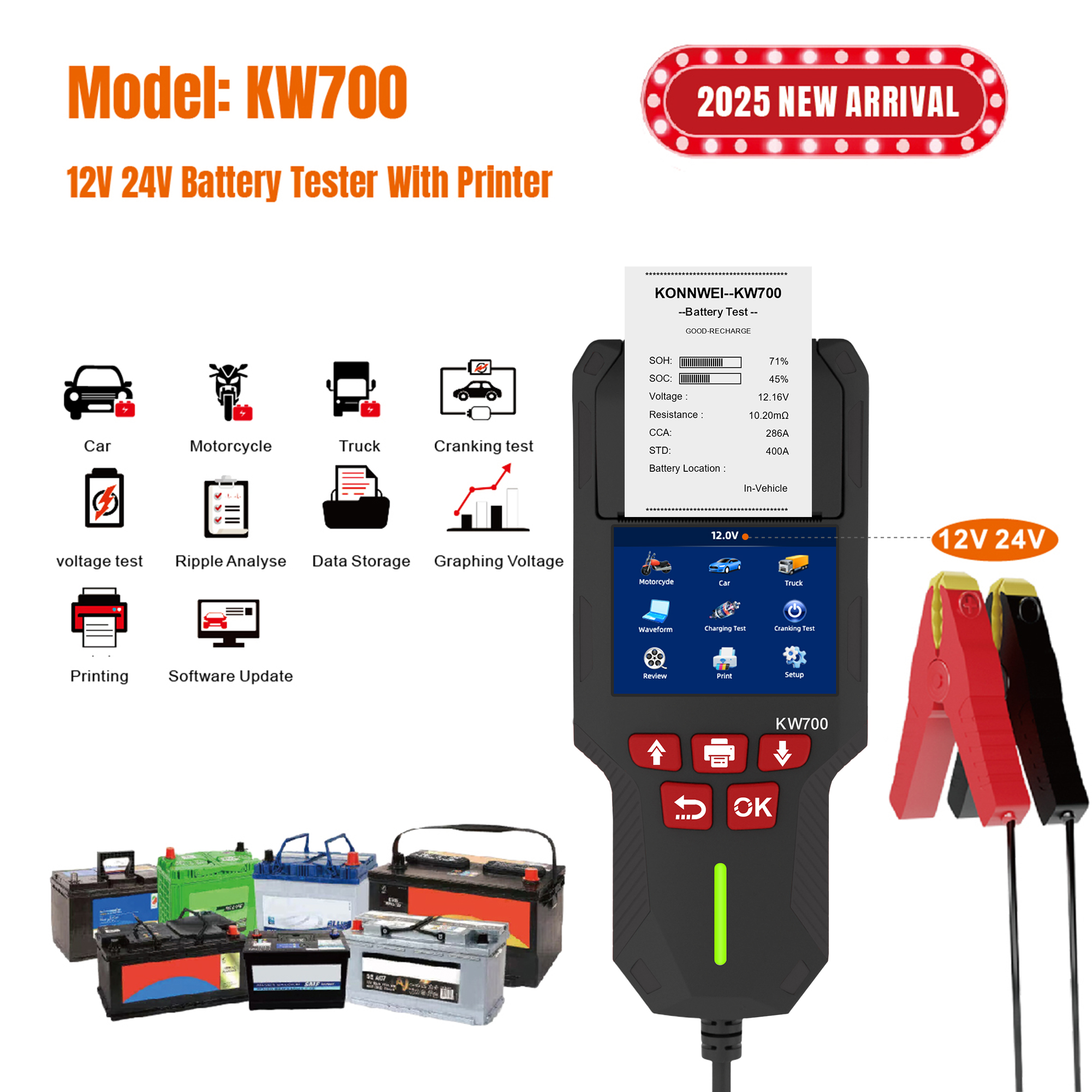 Konnwei KW700 Battery Tester