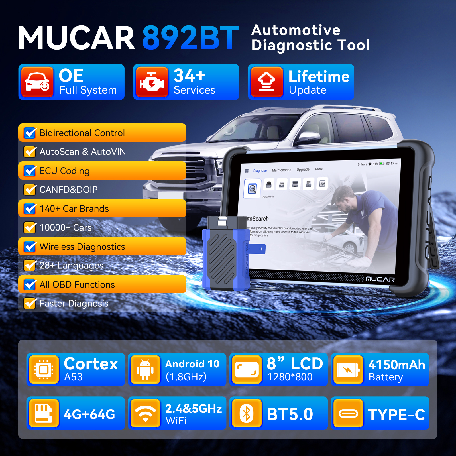 Mucar 892BT Car Diagnostic Tool