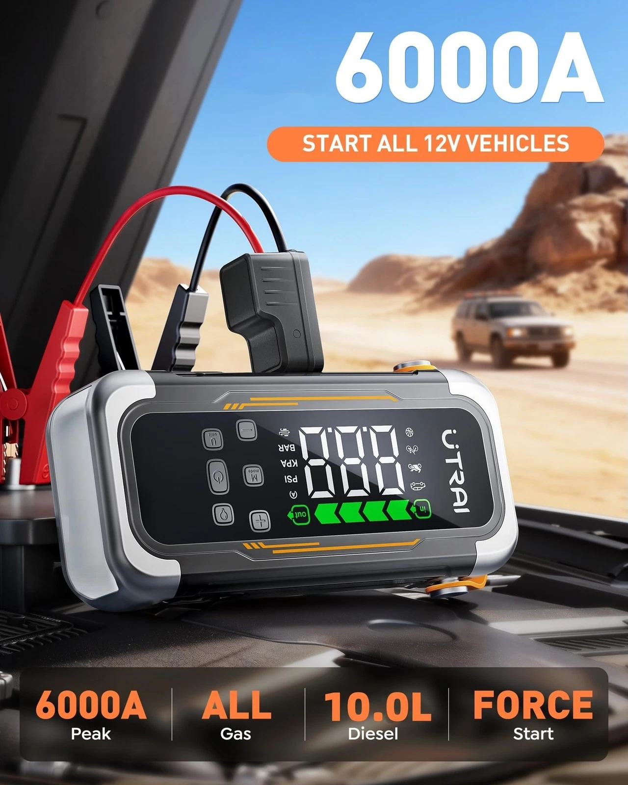 Utrai JS40 Car Jump Starter Tyre Inflator